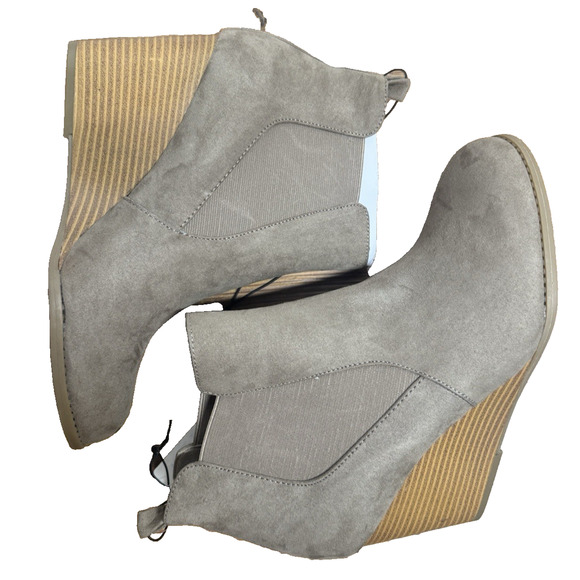 Womens Fall Wedge Heel Boots Chelsea Porchini Booties a.n.a Milden Sz 10 NEW - Picture 4 of 8